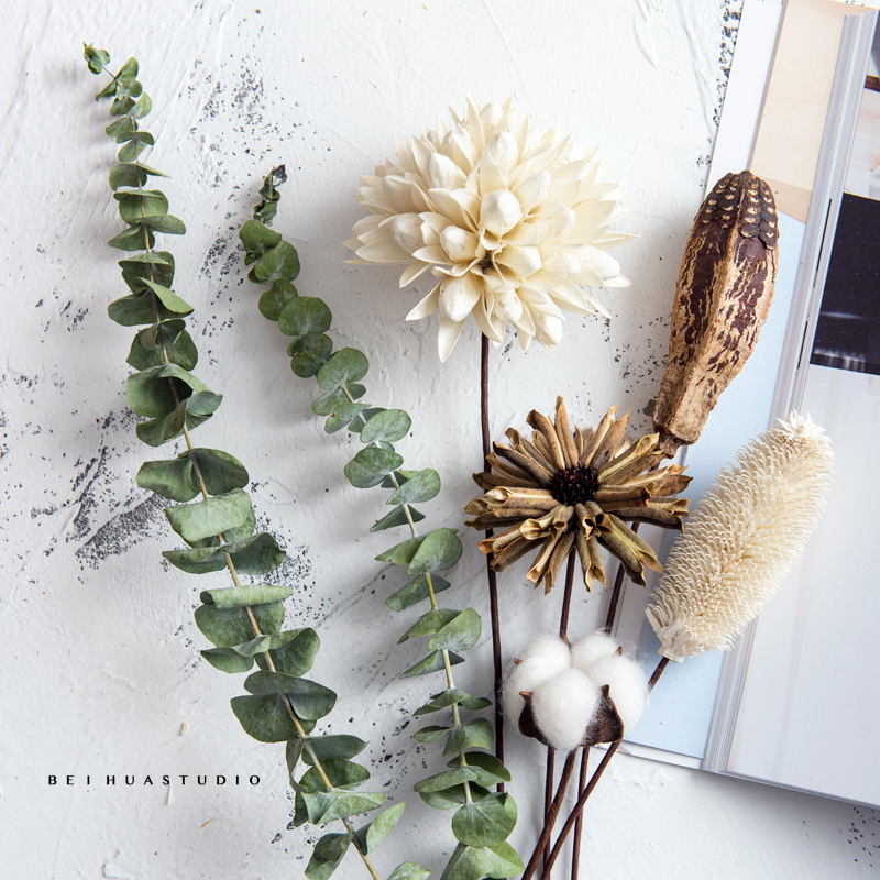 Hand dry flower combination package Zen flower bouquet garden fresh dry flower TV cabinet plug-in home decoration