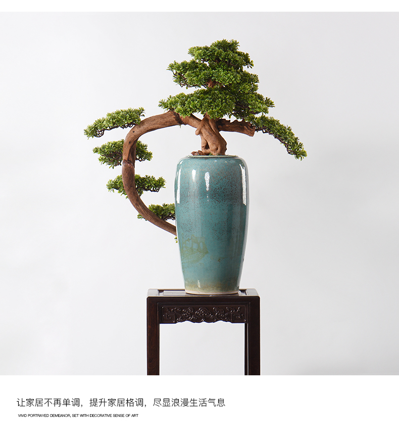 New Chinese style ceramic flower art simulation guest - the greeting pine tree furnishing articles example room pot sitting room porch teahouse hotel decoration