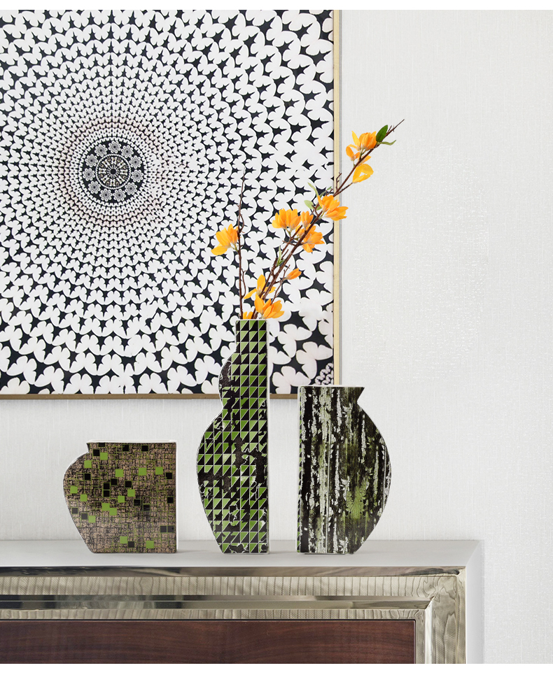 Light the key-2 luxury of postmodern geometric ceramic vase furnishing articles ikea sitting room TV ark, desktop decoration flower arranging flowers