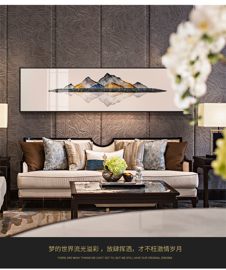 New Chinese style postmodern sitting room crystal porcelain painting landscapes hang a picture of the head of a bed office setting wall adornment backer