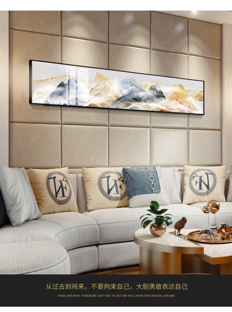 New Chinese style postmodern sitting room crystal porcelain painting landscapes hang a picture of the head of a bed office setting wall adornment backer