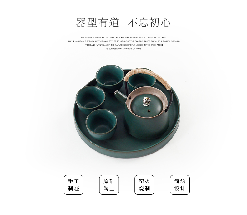 The New Chinese zen tea tea set example room soft furnishing articles ceramic kung fu tea set teahouse tea table decorations