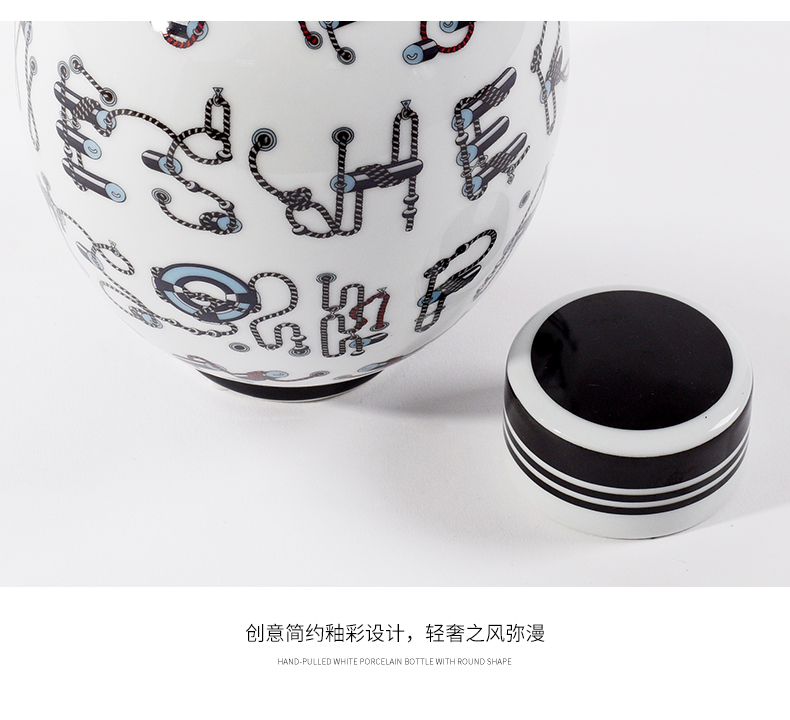 Postmodern contracted ceramic general storage tank furnishing articles European new home sitting room TV ark, porcelain bottle decoration