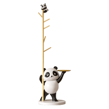Panda coat rack floor-standing ornament for living room and bedroom