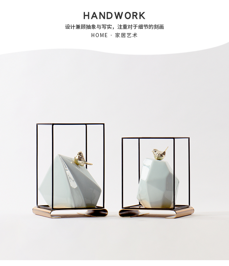 New Chinese style taihu ceramic copper bird furnishing articles soft adornment model study of the sitting room porch is decorated room decoration