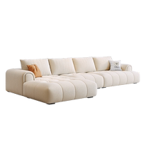 Winter panda scratch fabric sofa chaise corner combination large and small apartment modern simple living room cream style puff