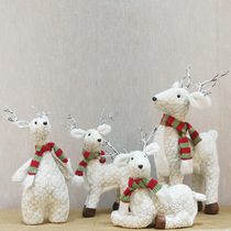 Christmas deer doll Elk decorations Plush Elk desktop ornaments Christmas scene decoration Shopping mall window ornaments