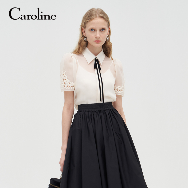Caroline Shopping Mall's Same Style Autumn New Bow Design Shirt P642201C Caroline Shopping Mall's Same Style Autumn New Bow Design Shirt P642201C