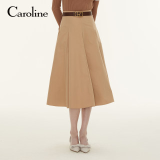 Caroline mall same style spring simple khaki umbrella skirt p602403b