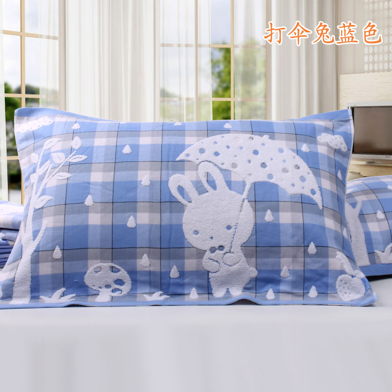 Gối khăn bông gạc người lớn jacquard vải tăng dày mềm đích thực phim hoạt hình vài mô hình không phai