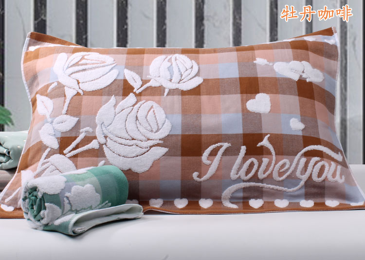 Gối khăn bông gạc người lớn jacquard vải tăng dày mềm đích thực phim hoạt hình vài mô hình không phai