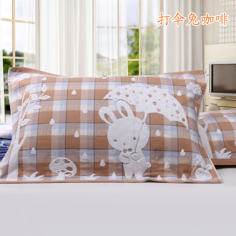 Gối khăn bông gạc người lớn jacquard vải tăng dày mềm đích thực phim hoạt hình vài mô hình không phai