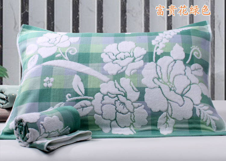 Gối khăn bông gạc người lớn jacquard vải tăng dày mềm đích thực phim hoạt hình vài mô hình không phai