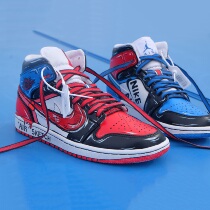 Muzi Li sneakers custom red and blue mandarin duck color AJ1 hand-painted graffiti secondary diy original design Nike
