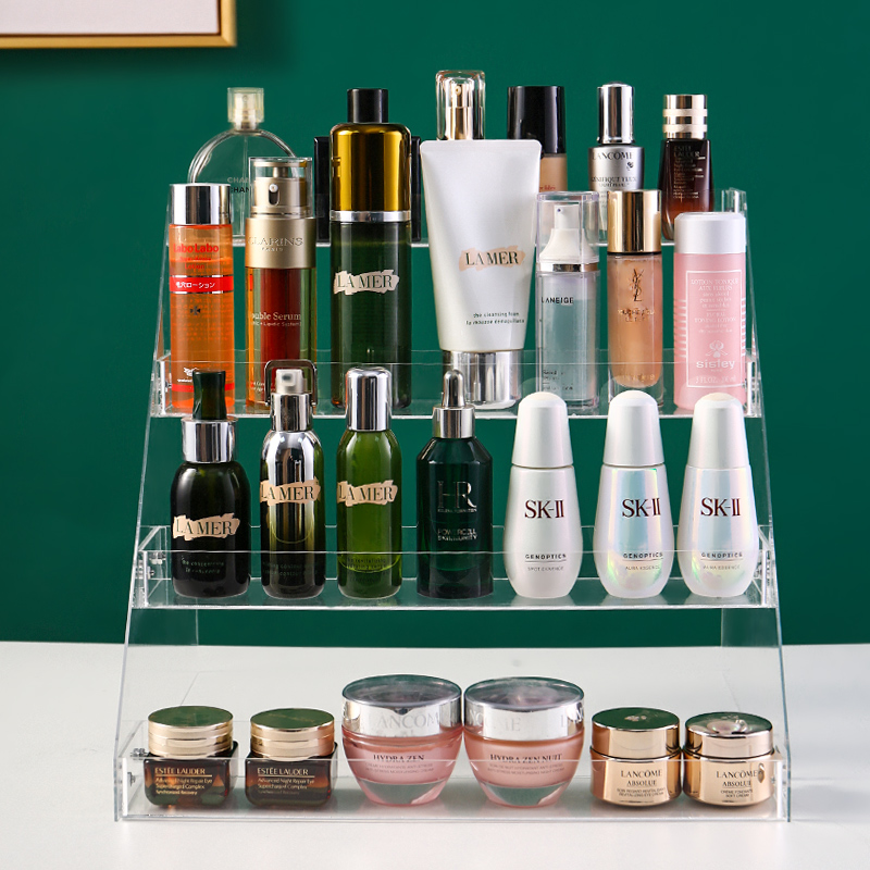 Acrylic Cosmetic Shelving Multilayer Tabletop Trapezoid Shelf Skin-care Products Containing shelf Home Transparent Containing box