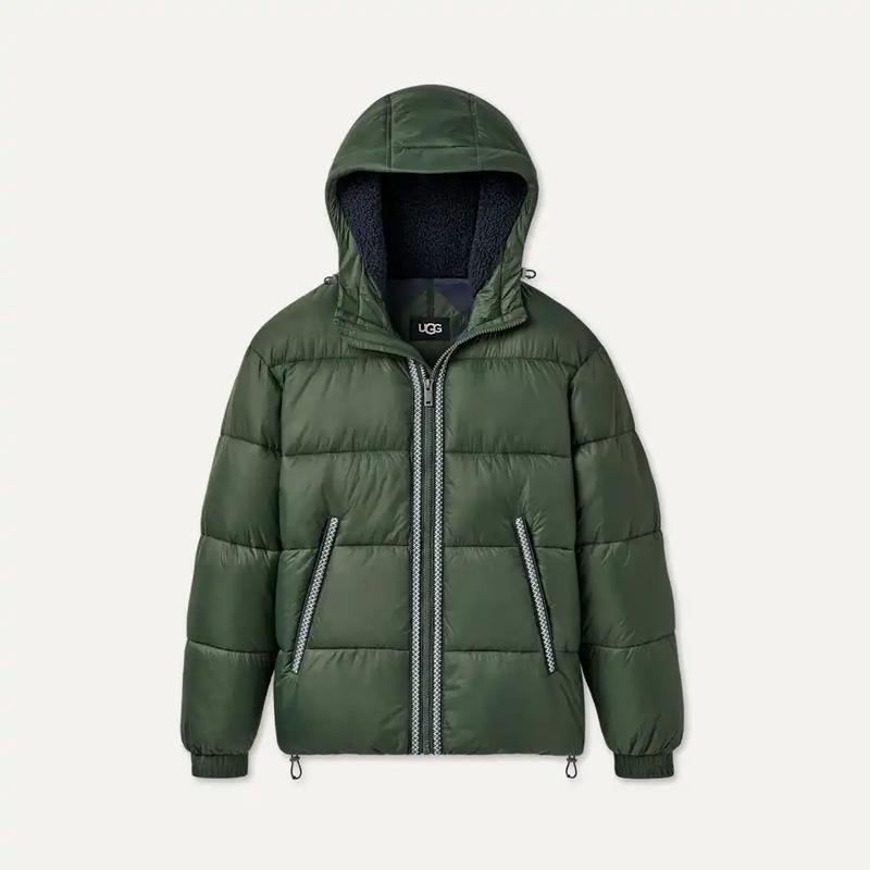 Overseas Purchasing Ugg Men's Jacket with Hood, Green Outdoor Casual Warm Coat, American-Style Jacket Overseas Purchasing Ugg Men's Jacket with Hood, Green Outdoor Casual Warm Coat, American-Style Jacket