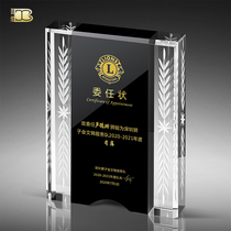 Creative Lace Crystal Trophy Custom Upscale Medal Set Making Authorization Card Certificate Thanks To Card Insurance Company Gift