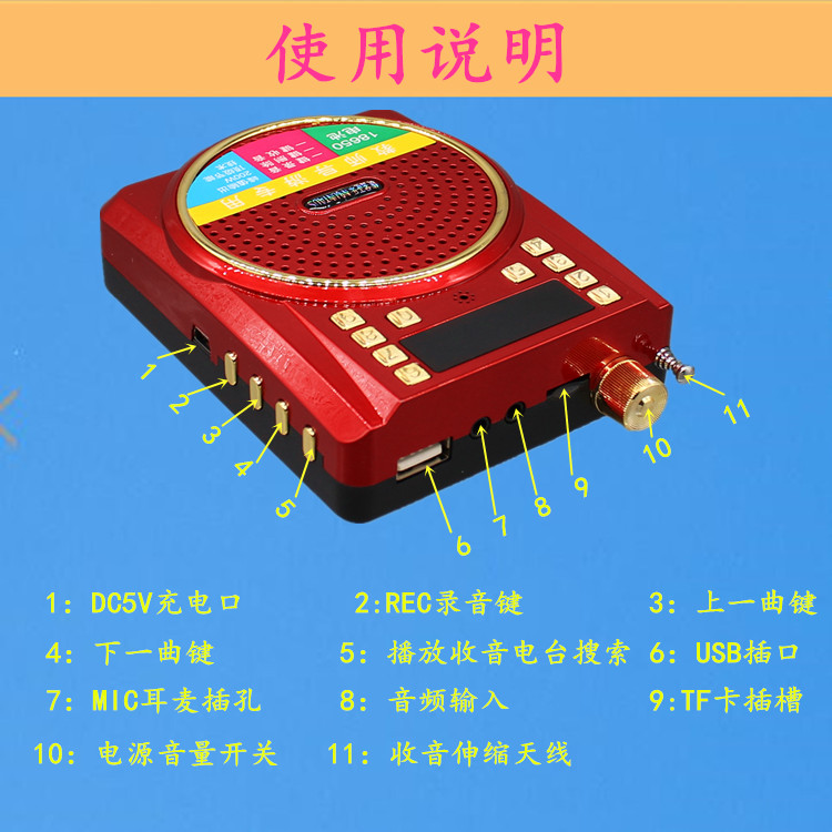 Người cao niên nghe máy ghi âm máy ông già kể chuyện máy nghe bài hát máy nghe nhạc kỹ thuật số bộ phim truyền hình Walkman - Máy nghe nhạc mp3 máy nghe nhạc android