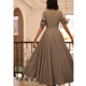 2022 spring and autumn big swing slim long gray dress new style slim French retro temperament to ankle long skirt