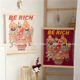 [财神爷挂画新年对联画喜庆招财挂件新中式装饰画乔迁玄关墙面挂饰]