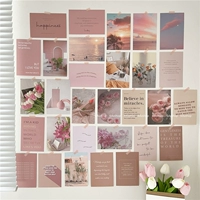 Ins ins decorative card card paper tulip girl heart room маленькая свежая литературная непредвиденная накройная наклейка на стенах