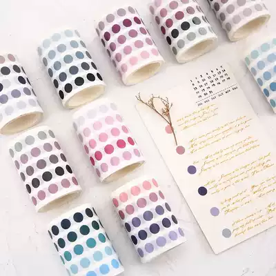 ins Polka dot sticker Simple solid color washi hand-torn hand account creative sticker art small fresh DIY diary decorative tape