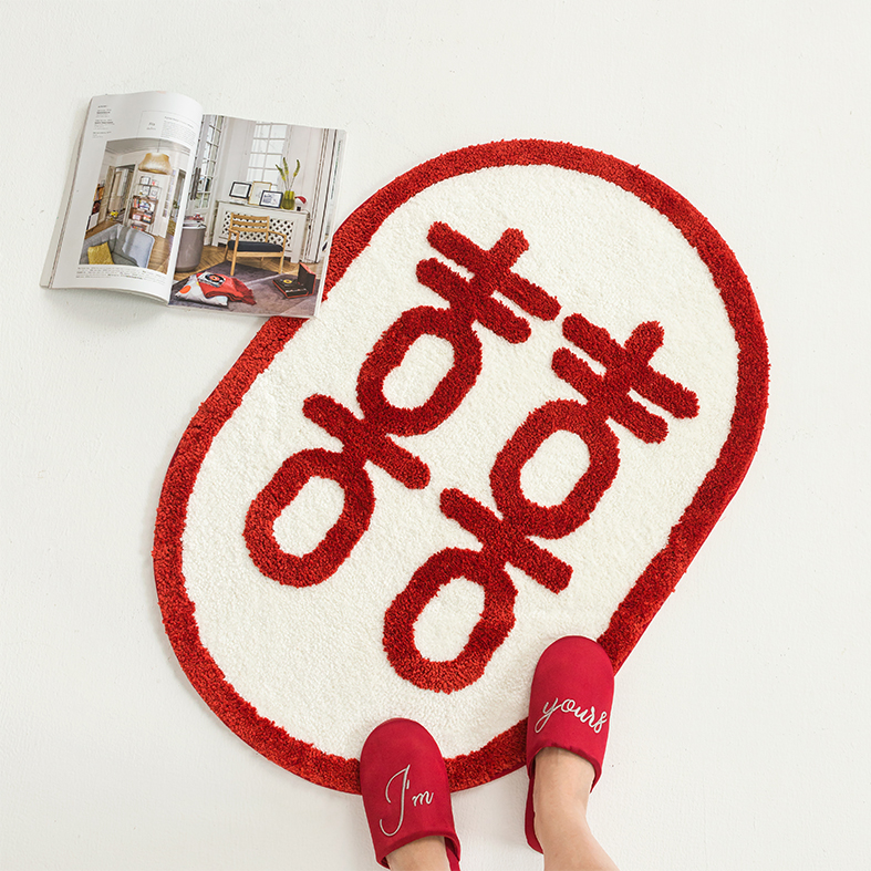 FOMODAY WEDDING CARPET ENTRANCE Entrance Door Mat to Happy Character Creative Bedroom Wedding Wedding House Arrangement Decoration Suit