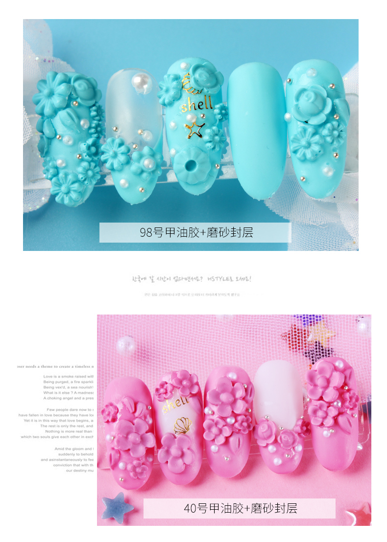 Công cụ làm móng mới BLC với cùng một đoạn silicone quang trị liệu sơn móng tay cao su khắc khuôn hoa nhỏ móng tay cứu trợ bộ làm móng 12 món