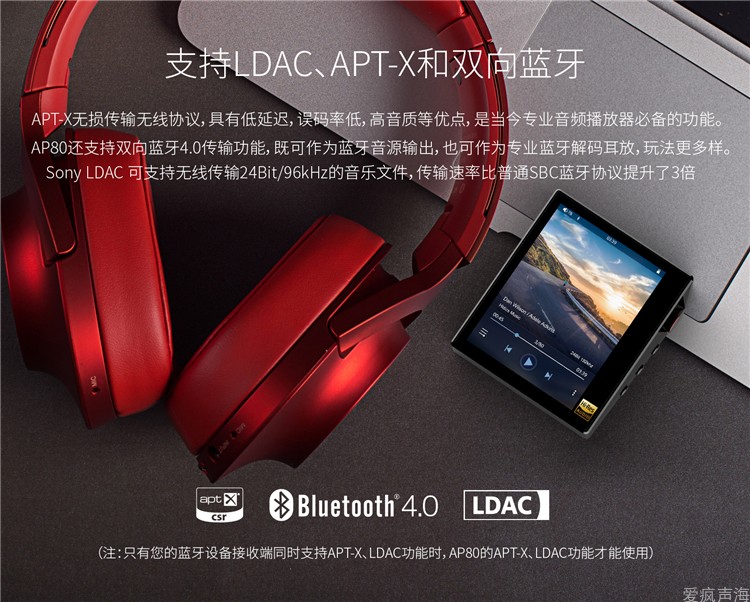 Trình phát nhạc lossless đam mê của Hidizs Học sinh AP80 Bluetooth Walkman hifi thể thao Màn hình cảm ứng MP3 - Máy nghe nhạc mp3 máy mp3 mini