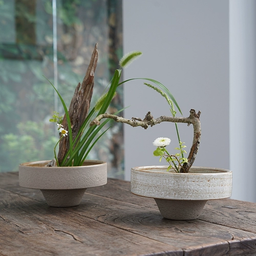 Дзен китайский стиль японского цветочного расположения посуда чай мат ретро керамика с высоким ножом цветочные украшения