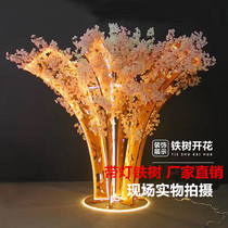 New Wedding Props Iron Tree Flowering Stage Decoration Pendulum Pieces Iron Art Flower Arrangement Arches Crystal Tree Wedding Celebration