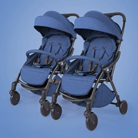 Рама, синяя тележка для близнецов