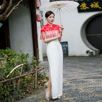The new stage performance improved the qipao walk show to serve the fairy qi long style flow Su Lao warlord wife velvet