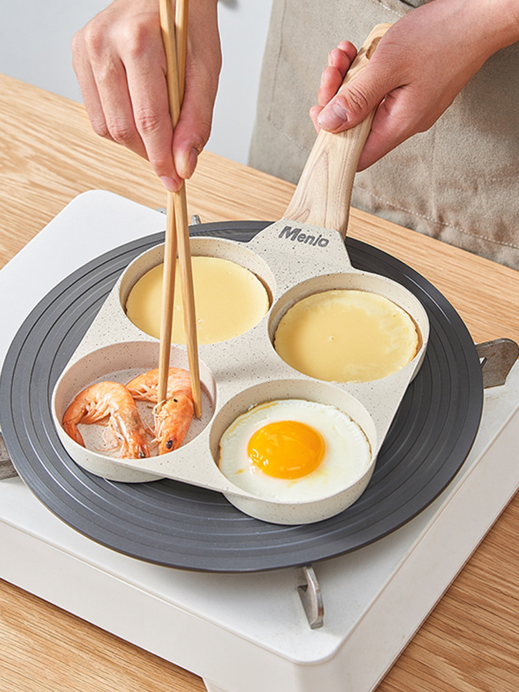 British Mingjue Fried Egg Burger Maker Non-Stick Pan Household Four-Hole Breakfast Pan Egg Frying Tool Pancake Pan