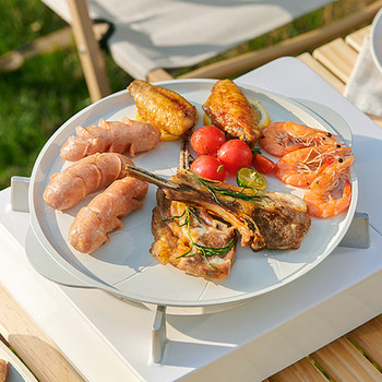 British Mingjue Outdoor Cassette Stove Grill Pan Korean-Style Teppanyaki Grill Meat Plate Heat Conduction Plate Household Heat Conduction Plate