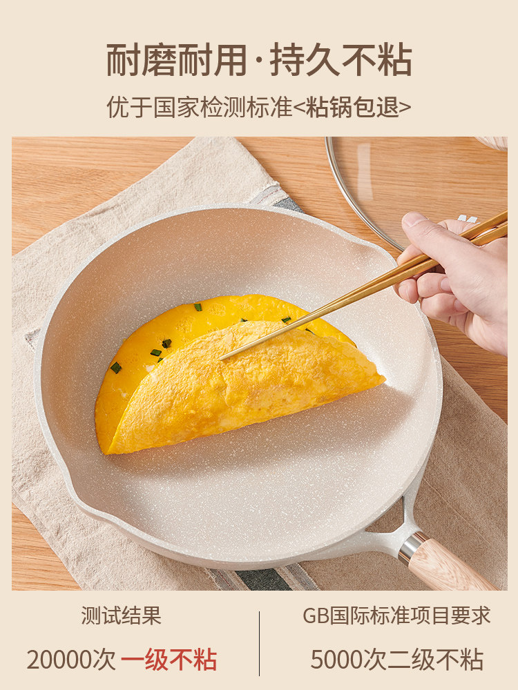 British Mingjue Maifan Stone Non-Stick Pan Steak Frying Pan Household Wok Special for Induction Cooker and Gas Stove