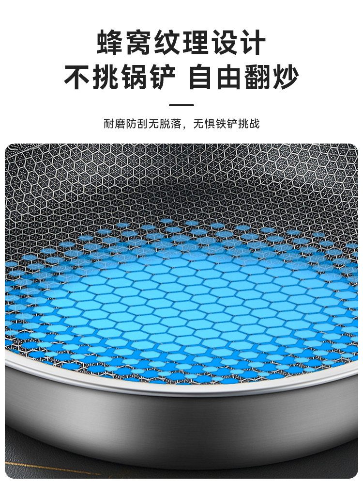 British Mingjue Thickened Stainless Steel Frying Pan, Household Non-Stick Frying Pan, Suitable for Gas and Induction Cookers