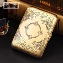 Imported quality high-end male and female pure copper ultra-thin cigarette case 16 Support for automatic clamshell anti-pressure individuality carry cigarette case