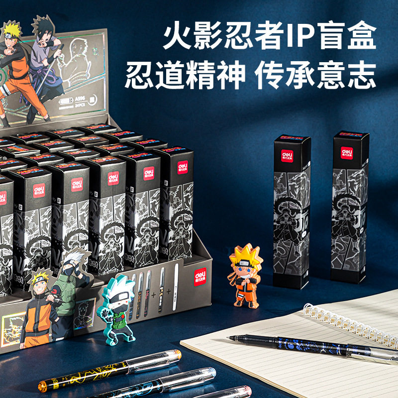 Powerful A596 Naruto quick-drying student gel pen 0 5mm enhanced needle tube black water-based pen signature pen