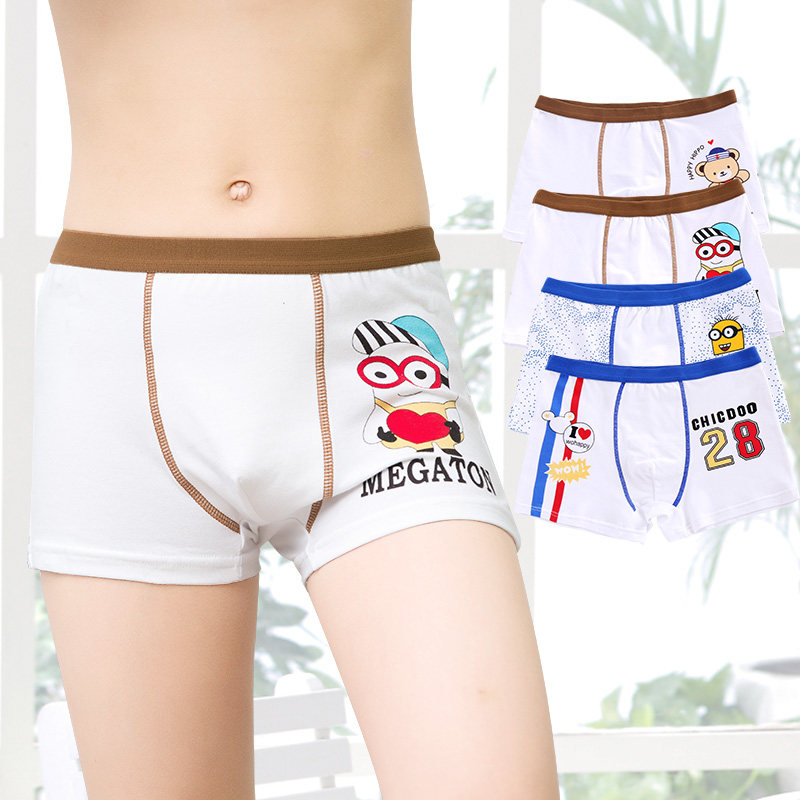 Io99 Boys Underwear Cotton Children Boxer Child Boys Large children Pupils Teenagers Boxer Shorts