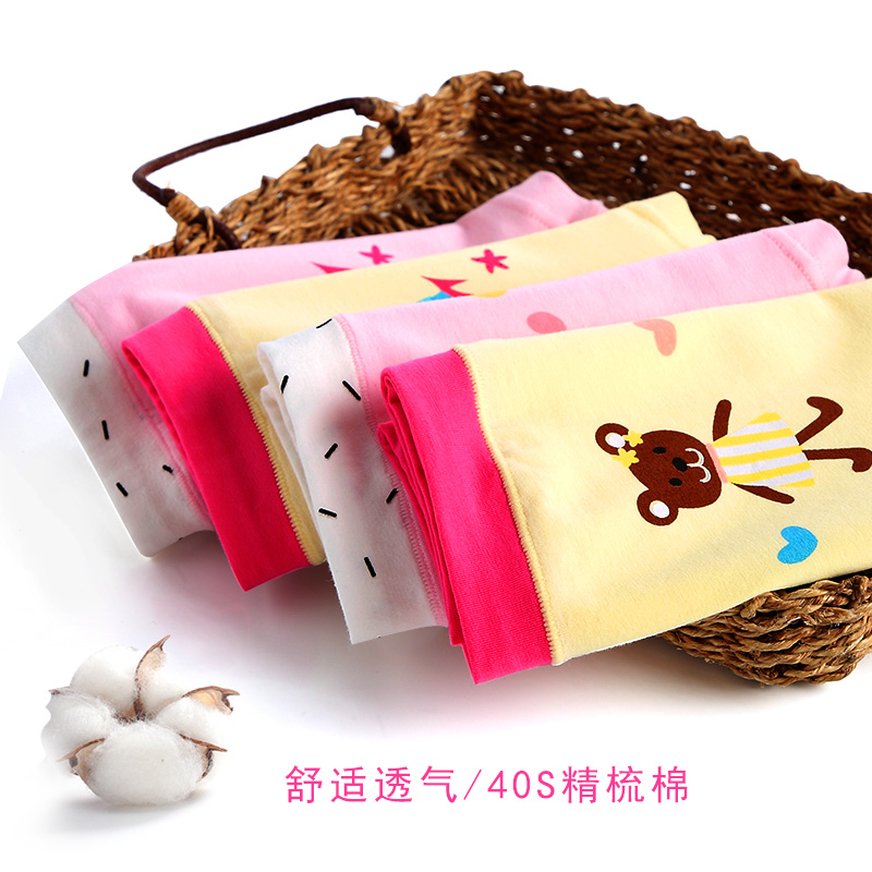 Girls' underwear cotton children's flat corners, big children, little girls, primary school students 10 years old red shorts 12 years old four corners