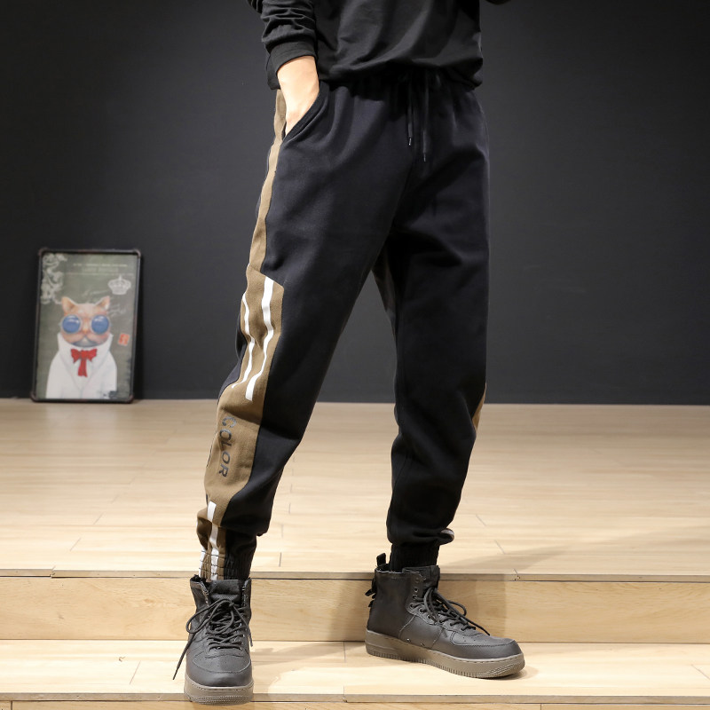 Hong Kong Tide Specify Leisure Pants Men Fat Fat Man Loose and Black Harlan Sports Bench Son