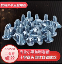 GB GB6560 Cross Pan Head Triangular Teeth Self-tapping Self-locking Screw Triangular Teeth Screw M2 * 3 4 6 8