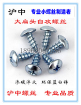 Environmental protection blue and white zinc large flat head self-tapping screw hard quenching cross umbrella head hard self-tapping screw m3 * 8 10