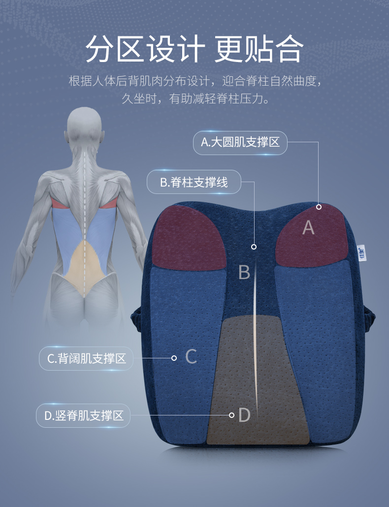 Đệm cao su Jiaao Đệm Một Văn phòng Lumbar Mùa hè Ghế ngồi thoáng khí Đệm đẹp Hông Eo Pad - Ghế đệm / đệm Sofa ghế đệm ngồi
