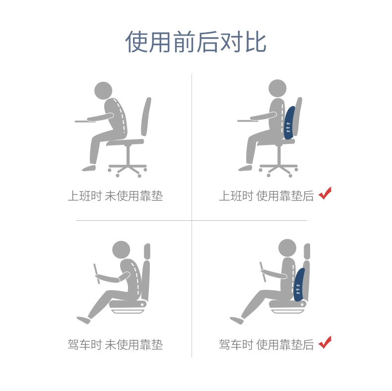 Áo eo đệm tốt nhất bộ nhớ đệm thắt lưng bọt hỗ trợ thắt lưng ghế văn phòng đệm xe ghế sau thắt lưng gối phụ nữ mang thai - Trở lại đệm / Bolsters Chăn gối ngủ văn phòng 3 in 1