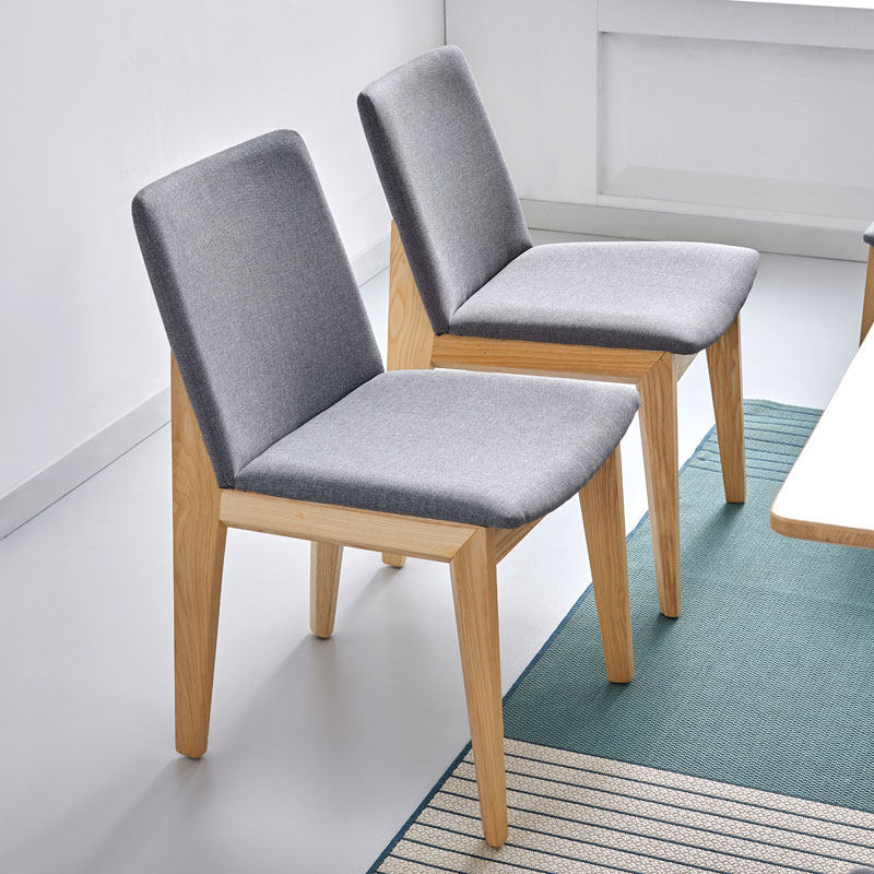 Nordic dining chair solid wood creative comfortable home ash wood chair living room dining room office fashion fabric leisure chair