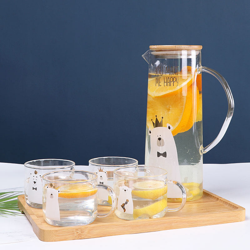 Light luxury water cup set household high temperature resistant glass cup cold kettle set household large capacity living room cold kettle