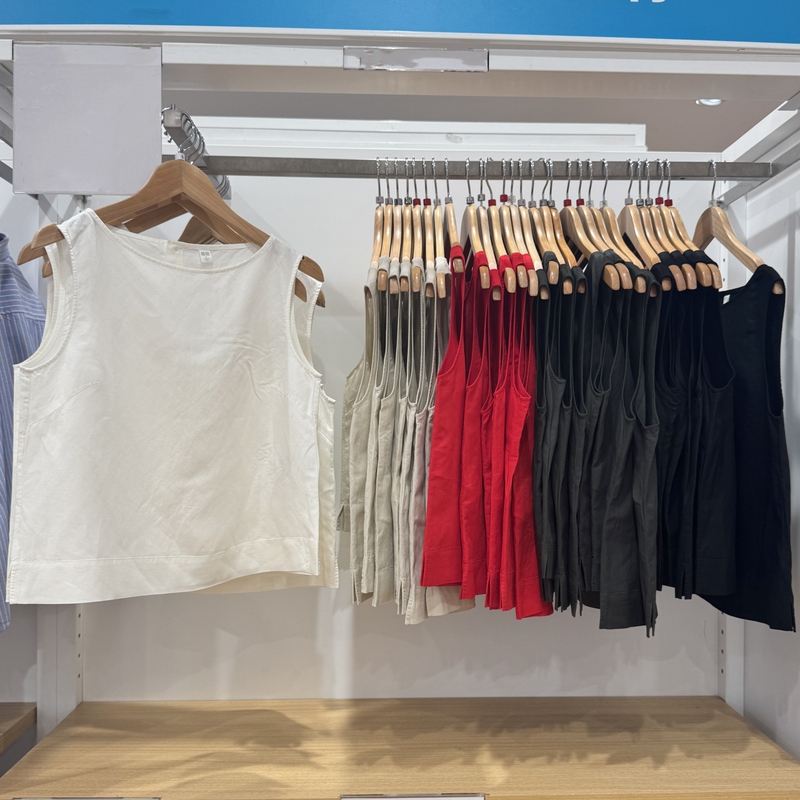 Women's Linen Blend Shirt/Sleeveless Shirt 26 Spring/Summer New Style Round Neck Vest Top R479966/483890