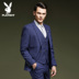 Playboy phù hợp với nam phù hợp với kinh doanh Slim chuyên nghiệp ăn mặc giản dị chú rể chú rể phù hợp với đám cưới ba mảnh vest nam hàn quốc Suit phù hợp